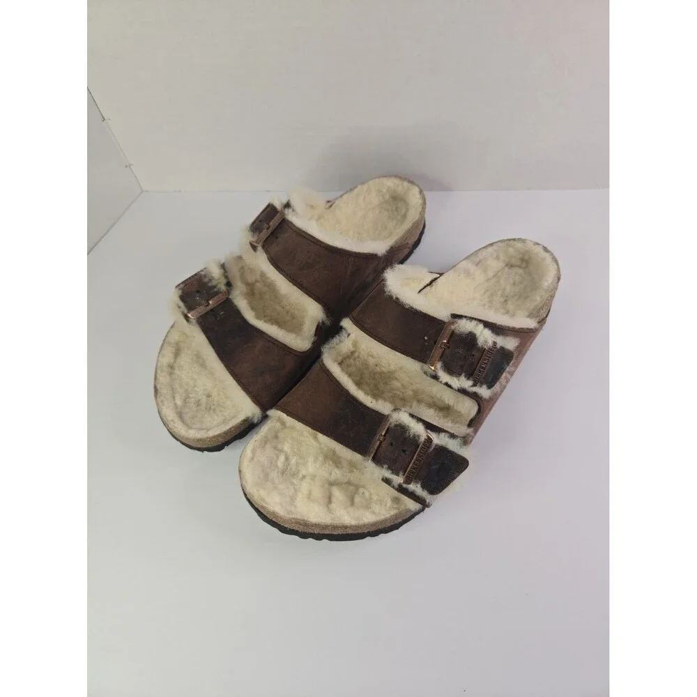 Birkenstock Arizona Fur Shearling Habana mens Size EU44/ US11